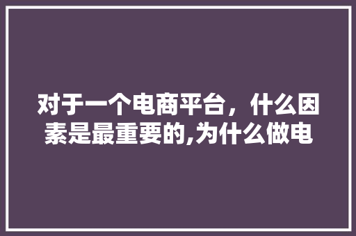 对于一个电商平台，什么因素是最重要的,为什么做电商网站这么赚钱。 对于一个电商平台，什么因素是最重要的,为什么做电商网站这么赚钱。 搜狗SEO