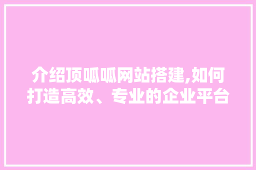 介绍顶呱呱网站搭建,如何打造高效、专业的企业平台