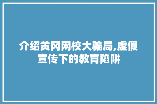 介绍黄冈网校大骗局,虚假宣传下的教育陷阱