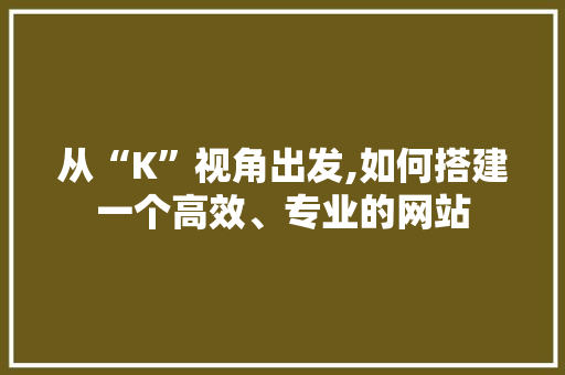 从“K”视角出发,如何搭建一个高效、专业的网站 从“K”视角出发,如何搭建一个高效、专业的网站 网站建设公司