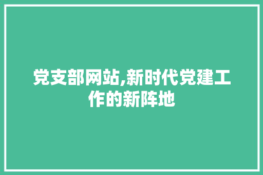 党支部网站,新时代党建工作的新阵地 党支部网站,新时代党建工作的新阵地 必应SEO
