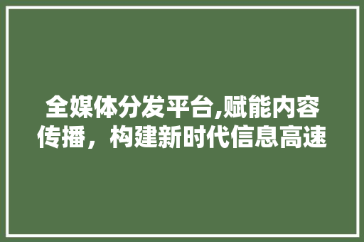 全媒体分发平台,赋能内容传播，构建新时代信息高速公路 全媒体分发平台,赋能内容传播，构建新时代信息高速公路 必应SEO