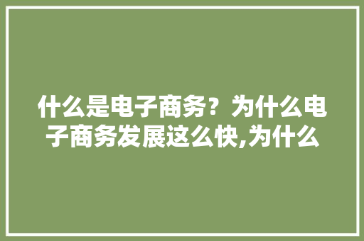 什么是电子商务？为什么电子商务发展这么快,为什么要电子商务呢。 什么是电子商务？为什么电子商务发展这么快,为什么要电子商务呢。 必应SEO