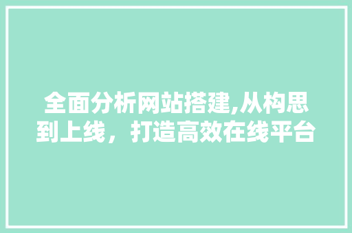 全面分析网站搭建,从构思到上线，打造高效在线平台 全面分析网站搭建,从构思到上线，打造高效在线平台 必应SEO