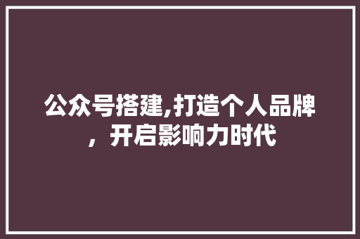 公众号搭建,打造个人品牌，开启影响力时代 公众号搭建,打造个人品牌，开启影响力时代 必应SEO