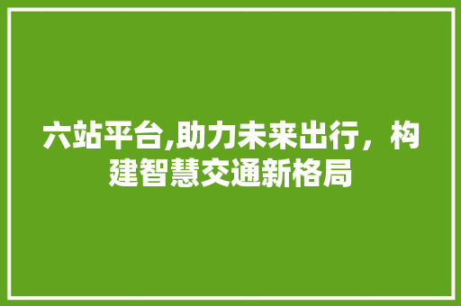六站平台,助力未来出行，构建智慧交通新格局 六站平台,助力未来出行，构建智慧交通新格局 必应SEO
