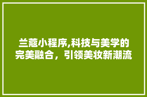 兰蔻小程序,科技与美学的完美融合，引领美妆新潮流 兰蔻小程序,科技与美学的完美融合，引领美妆新潮流 必应SEO