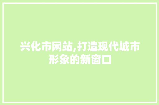 兴化市网站,打造现代城市形象的新窗口 兴化市网站,打造现代城市形象的新窗口 SEO关键词
