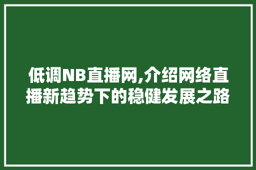 低调NB直播网,介绍网络直播新趋势下的稳健发展之路 低调NB直播网,介绍网络直播新趋势下的稳健发展之路 网站建设公司