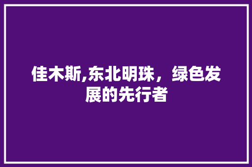 佳木斯,东北明珠，绿色发展的先行者 佳木斯,东北明珠，绿色发展的先行者 神马SEO