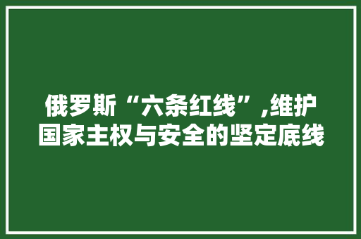 俄罗斯“六条红线”,维护国家主权与安全的坚定底线 俄罗斯“六条红线”,维护国家主权与安全的坚定底线 神马SEO