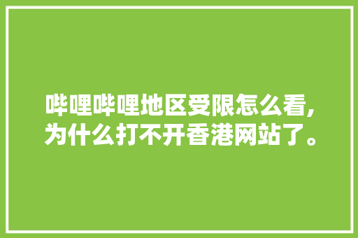 哔哩哔哩地区受限怎么看,为什么打不开香港网站了。 哔哩哔哩地区受限怎么看,为什么打不开香港网站了。 网站建设公司