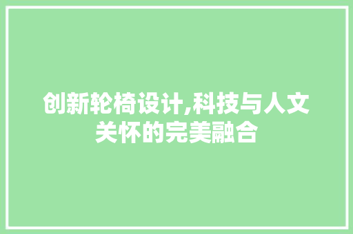 创新轮椅设计,科技与人文关怀的完美融合 创新轮椅设计,科技与人文关怀的完美融合 必应SEO