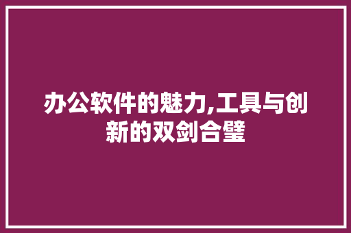 办公软件的魅力,工具与创新的双剑合璧 办公软件的魅力,工具与创新的双剑合璧 必应SEO
