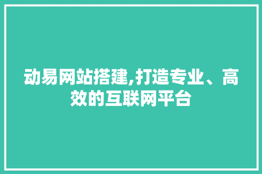 动易网站搭建,打造专业、高效的互联网平台 动易网站搭建,打造专业、高效的互联网平台 网站建设公司
