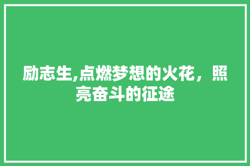 励志生,点燃梦想的火花，照亮奋斗的征途 励志生,点燃梦想的火花，照亮奋斗的征途 神马SEO