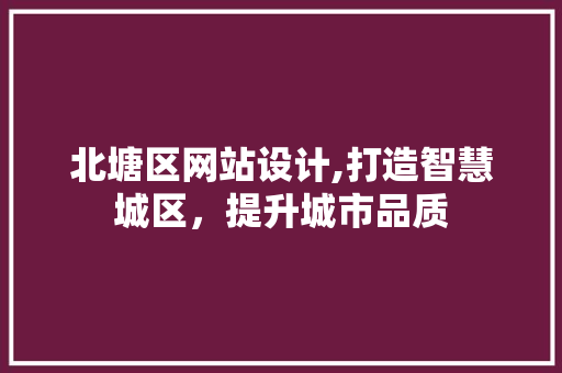 北塘区网站设计,打造智慧城区，提升城市品质