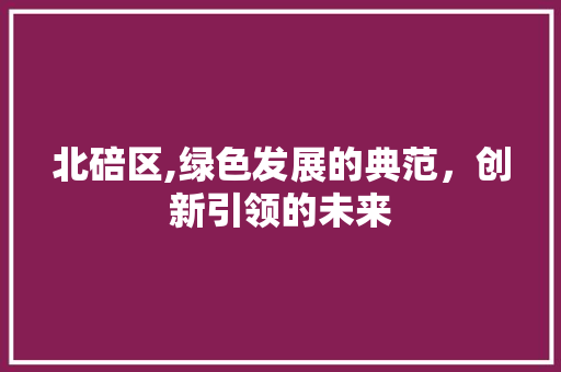 北碚区,绿色发展的典范，创新引领的未来 北碚区,绿色发展的典范，创新引领的未来 网站建设公司