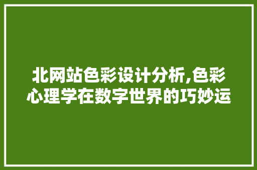 北网站色彩设计分析,色彩心理学在数字世界的巧妙运用 北网站色彩设计分析,色彩心理学在数字世界的巧妙运用 必应SEO