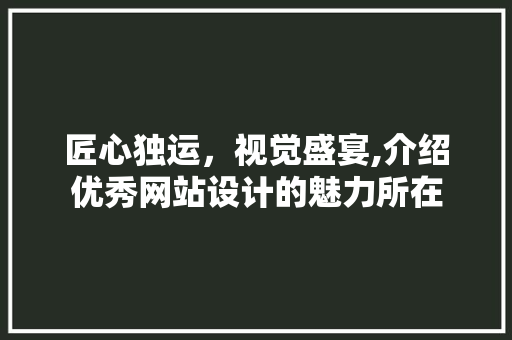 匠心独运，视觉盛宴,介绍优秀网站设计的魅力所在 匠心独运，视觉盛宴,介绍优秀网站设计的魅力所在 SEO关键词