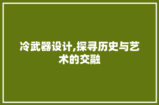 冷武器设计,探寻历史与艺术的交融 冷武器设计,探寻历史与艺术的交融 SEO关键词