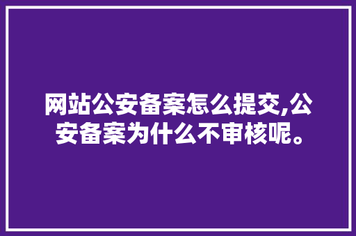 网站公安备案怎么提交,公安备案为什么不审核呢。 网站公安备案怎么提交,公安备案为什么不审核呢。 必应SEO