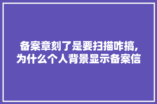 备案章刻了是要扫描咋搞,为什么个人背景显示备案信息。