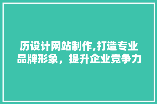 历设计网站制作,打造专业品牌形象，提升企业竞争力 历设计网站制作,打造专业品牌形象，提升企业竞争力 网站建设公司