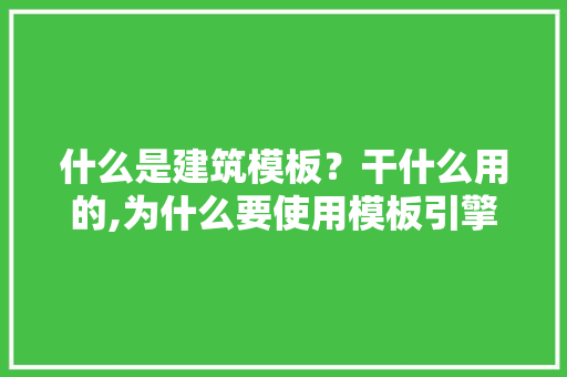 什么是建筑模板？干什么用的,为什么要使用模板引擎。 什么是建筑模板？干什么用的,为什么要使用模板引擎。 必应SEO