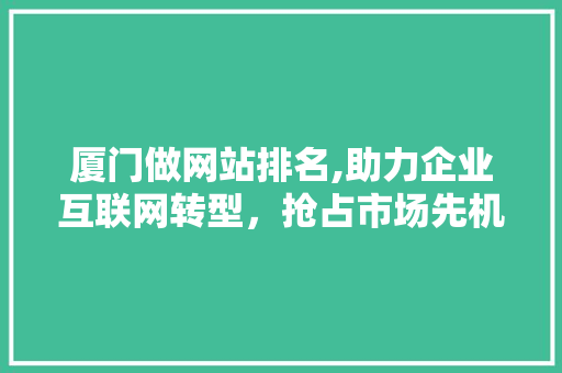 厦门做网站排名,助力企业互联网转型，抢占市场先机 厦门做网站排名,助力企业互联网转型，抢占市场先机 神马SEO