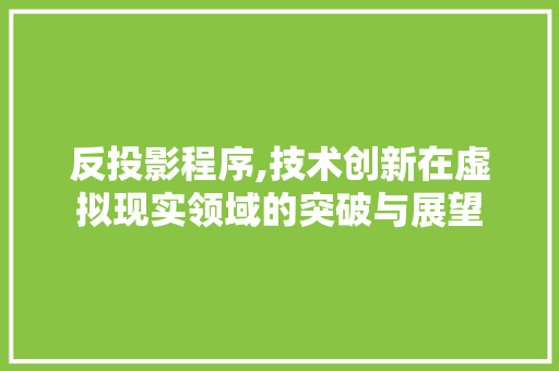 反投影程序,技术创新在虚拟现实领域的突破与展望 反投影程序,技术创新在虚拟现实领域的突破与展望 百度SEO