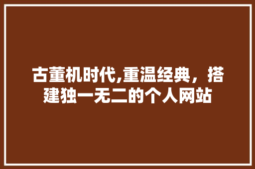 古董机时代,重温经典，搭建独一无二的个人网站 古董机时代,重温经典，搭建独一无二的个人网站 必应SEO