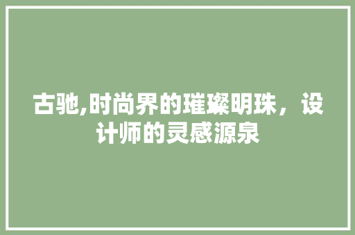 古驰,时尚界的璀璨明珠，设计师的灵感源泉 古驰,时尚界的璀璨明珠，设计师的灵感源泉 网站建设公司