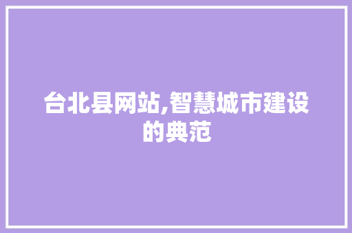 台北县网站,智慧城市建设的典范 台北县网站,智慧城市建设的典范 神马SEO