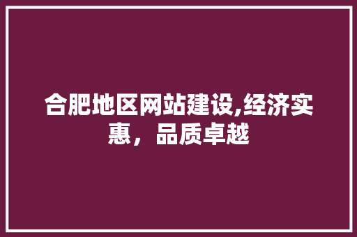 合肥地区网站建设,经济实惠，品质卓越 合肥地区网站建设,经济实惠，品质卓越 网站建设公司