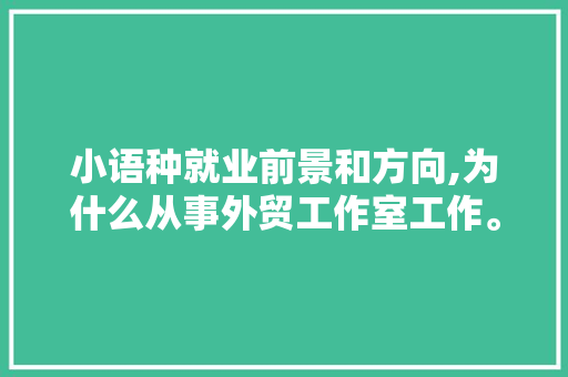 小语种就业前景和方向,为什么从事外贸工作室工作。 小语种就业前景和方向,为什么从事外贸工作室工作。 搜狗SEO