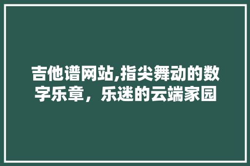 吉他谱网站,指尖舞动的数字乐章，乐迷的云端家园 吉他谱网站,指尖舞动的数字乐章，乐迷的云端家园 网站建设公司