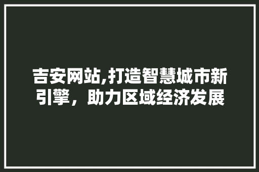 吉安网站,打造智慧城市新引擎，助力区域经济发展