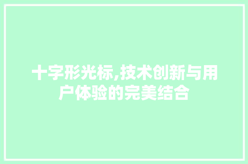 十字形光标,技术创新与用户体验的完美结合 十字形光标,技术创新与用户体验的完美结合 网站建设公司
