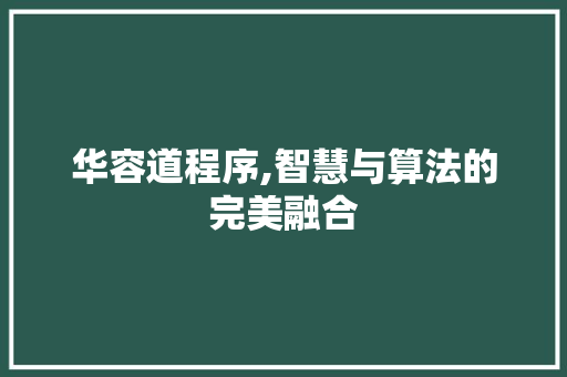 华容道程序,智慧与算法的完美融合 华容道程序,智慧与算法的完美融合 百度SEO