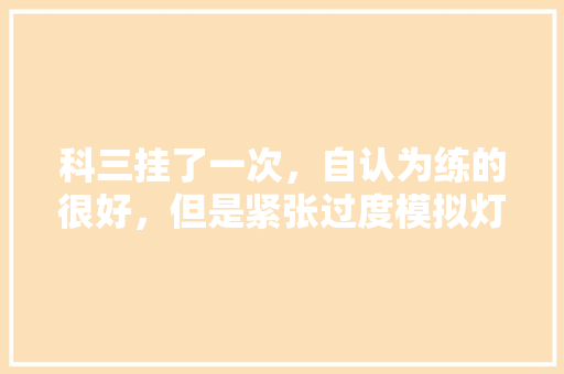 科三挂了一次，自认为练的很好，但是紧张过度模拟灯光就挂了，心态有点崩溃，一点也不想去练习了，怎么办啊,为什么对灯光感到烦躁呢。 科三挂了一次，自认为练的很好，但是紧张过度模拟灯光就挂了，心态有点崩溃，一点也不想去练习了，怎么办啊,为什么对灯光感到烦躁呢。 百度SEO