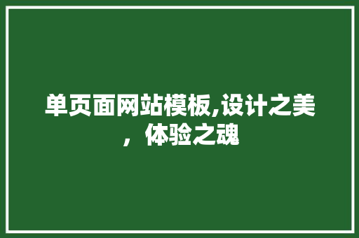 单页面网站模板,设计之美，体验之魂 单页面网站模板,设计之美，体验之魂 SEO关键词
