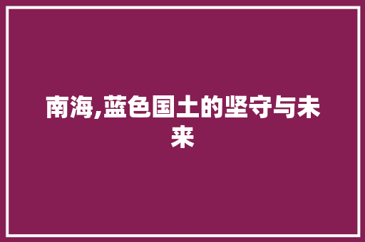 南海,蓝色国土的坚守与未来