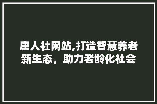 唐人社网站,打造智慧养老新生态，助力老龄化社会 唐人社网站,打造智慧养老新生态，助力老龄化社会 网站建设公司