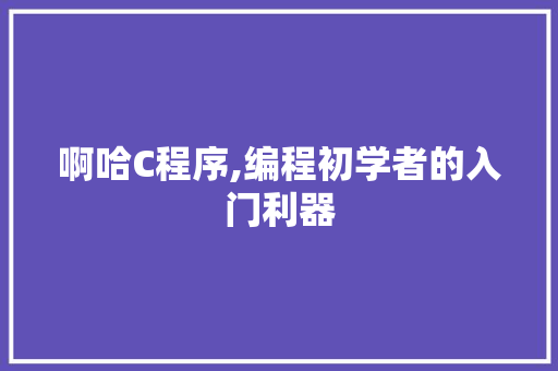 啊哈C程序,编程初学者的入门利器 啊哈C程序,编程初学者的入门利器 必应SEO