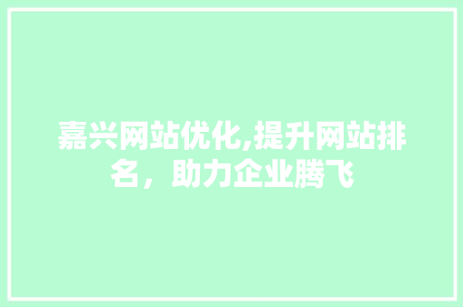 嘉兴网站优化,提升网站排名，助力企业腾飞 嘉兴网站优化,提升网站排名，助力企业腾飞 网站建设公司