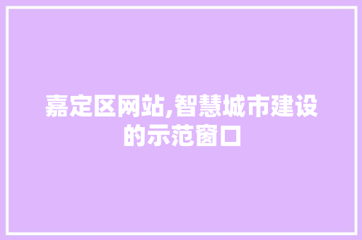 嘉定区网站,智慧城市建设的示范窗口 嘉定区网站,智慧城市建设的示范窗口 神马SEO