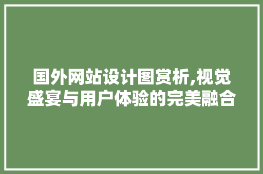 国外网站设计图赏析,视觉盛宴与用户体验的完美融合 国外网站设计图赏析,视觉盛宴与用户体验的完美融合 必应SEO