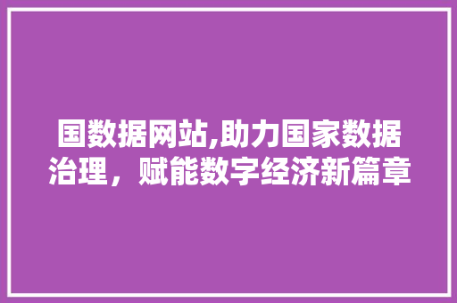 国数据网站,助力国家数据治理，赋能数字经济新篇章 国数据网站,助力国家数据治理，赋能数字经济新篇章 网站建设公司