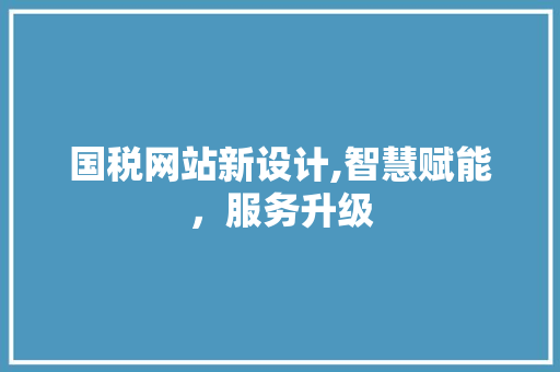 国税网站新设计,智慧赋能，服务升级 国税网站新设计,智慧赋能，服务升级 网站建设公司